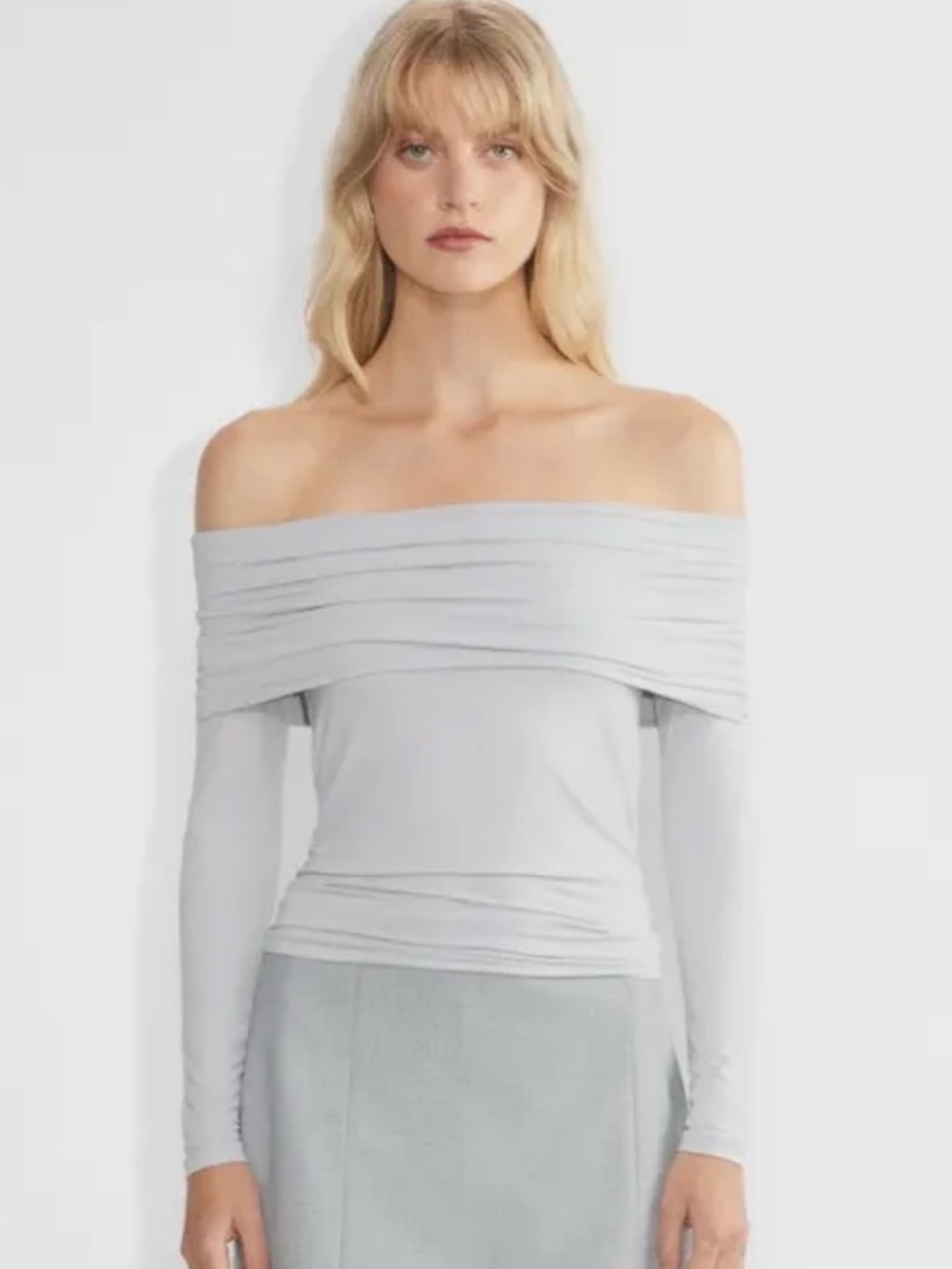 Aritzia Wilfred Carole Longsleeve Chrome Grey NWT